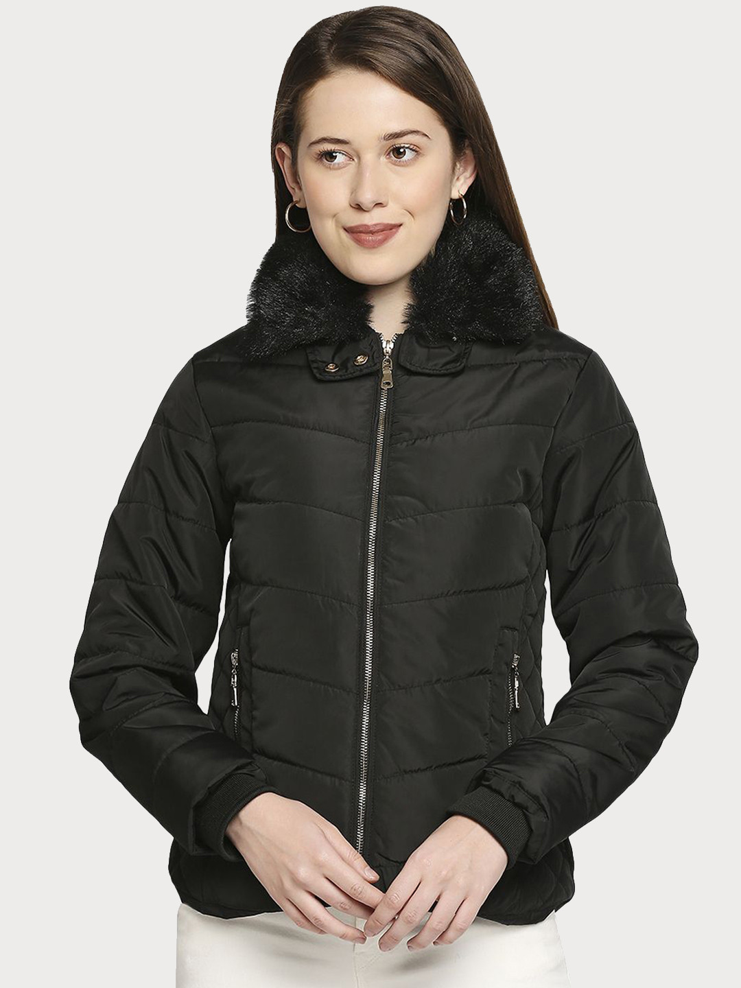 

Tuna London Mock Collar Puffer Jacket, Black
