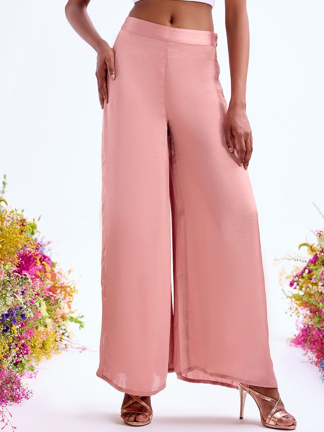 

COVER STORY Pink Women Mid-Rise Parallel Trousers