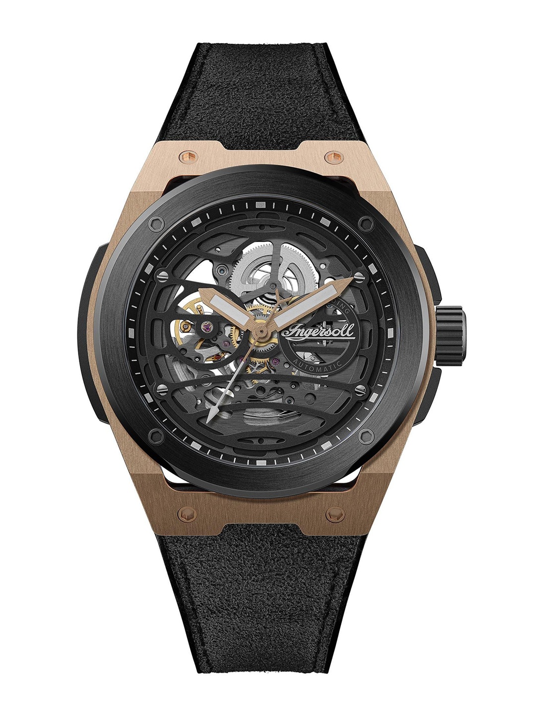 

Ingersoll Springfield Men Leather Straps Analogue Automatic Watch I15202, Black