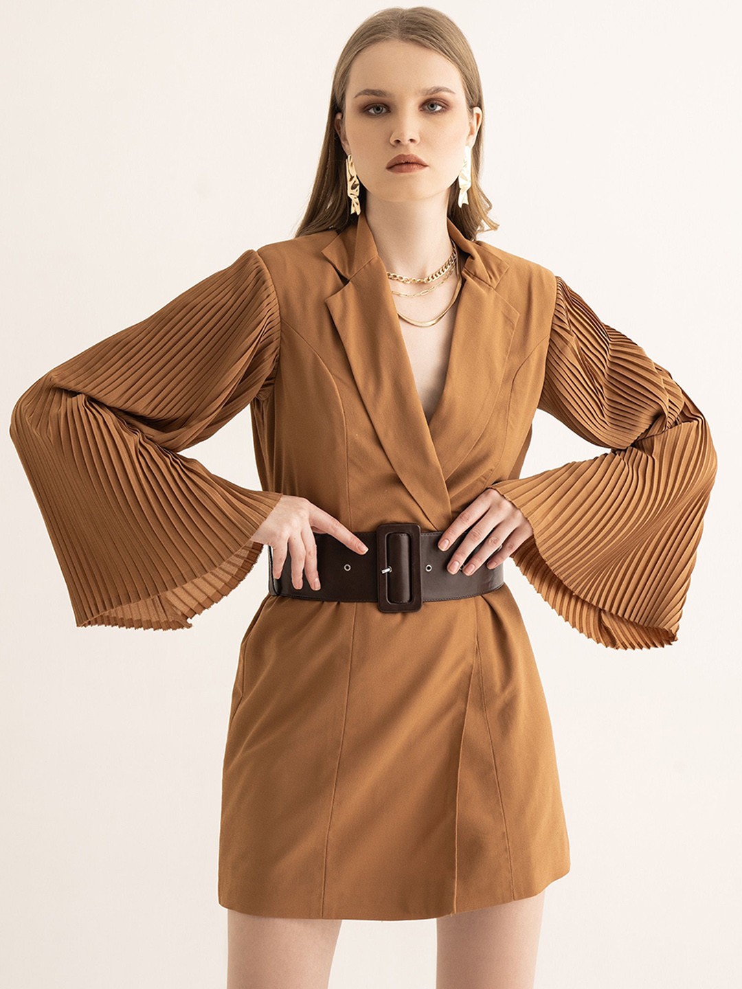 

TORQADORN Long Sleeve Ventless Open Front Blazer, Beige