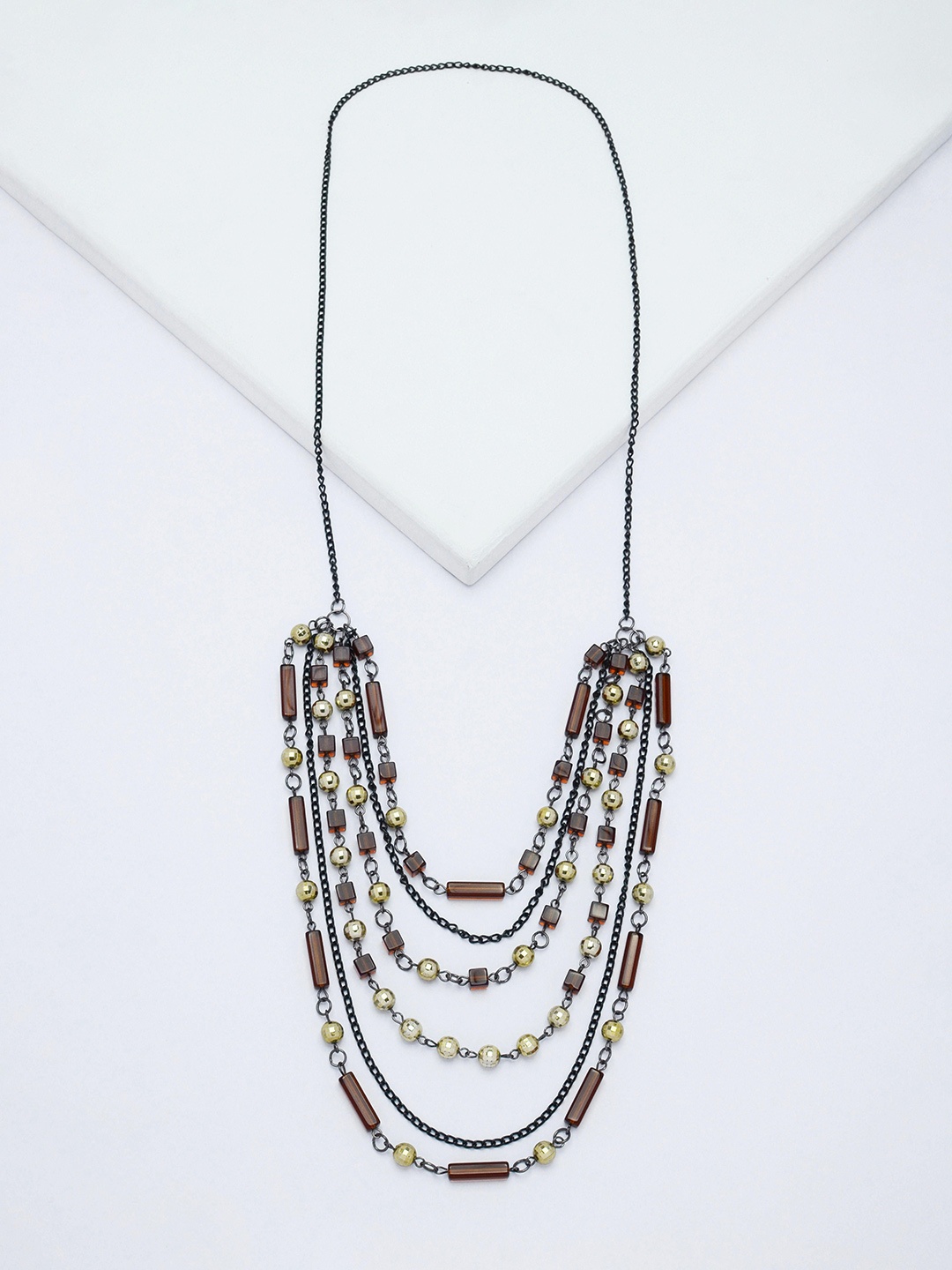 

Rhea Rhodium-Plated Layered Necklace, Silver