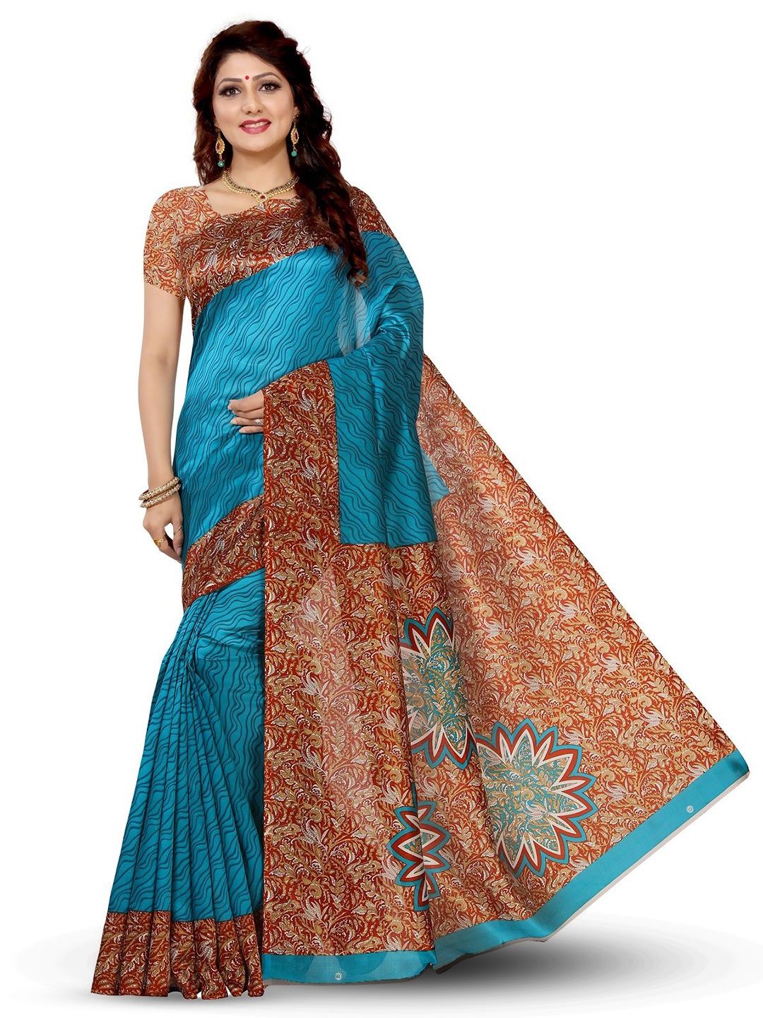 

RUNAYA NX Art Silk Saree, Blue