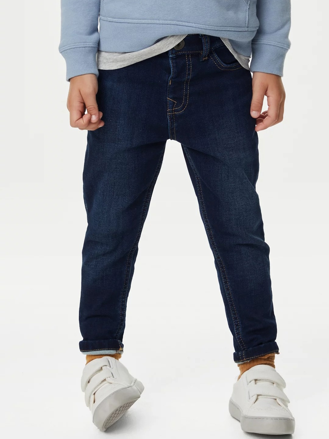 

Marks & Spencer Boys Skinny Fit Light Fade Stretchable Jeans, Blue