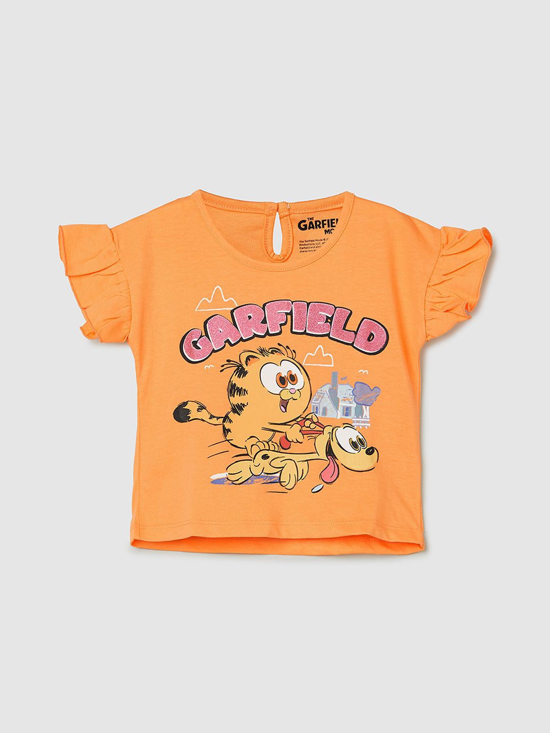 

max Girls Garfield Printed Round Neck T-shirt, Orange