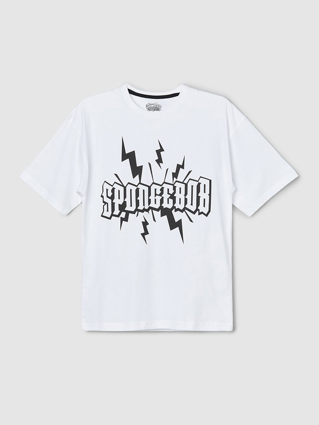 

max Boys Typography Printed Round Neck Cotton T-shirt, White