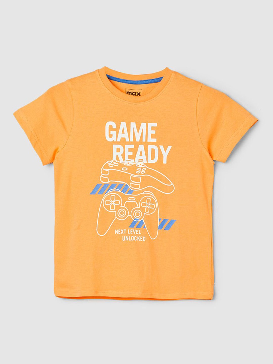 

max Boys Typography Printed T-shirt, Orange