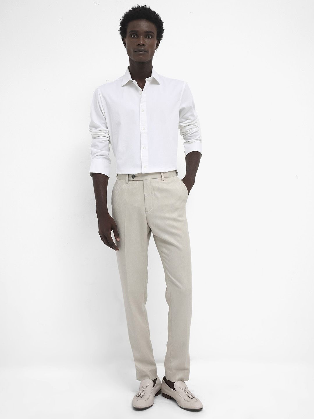 

RARE RABBIT Men Arlet Regular Fit Spread Collar Shirt, White