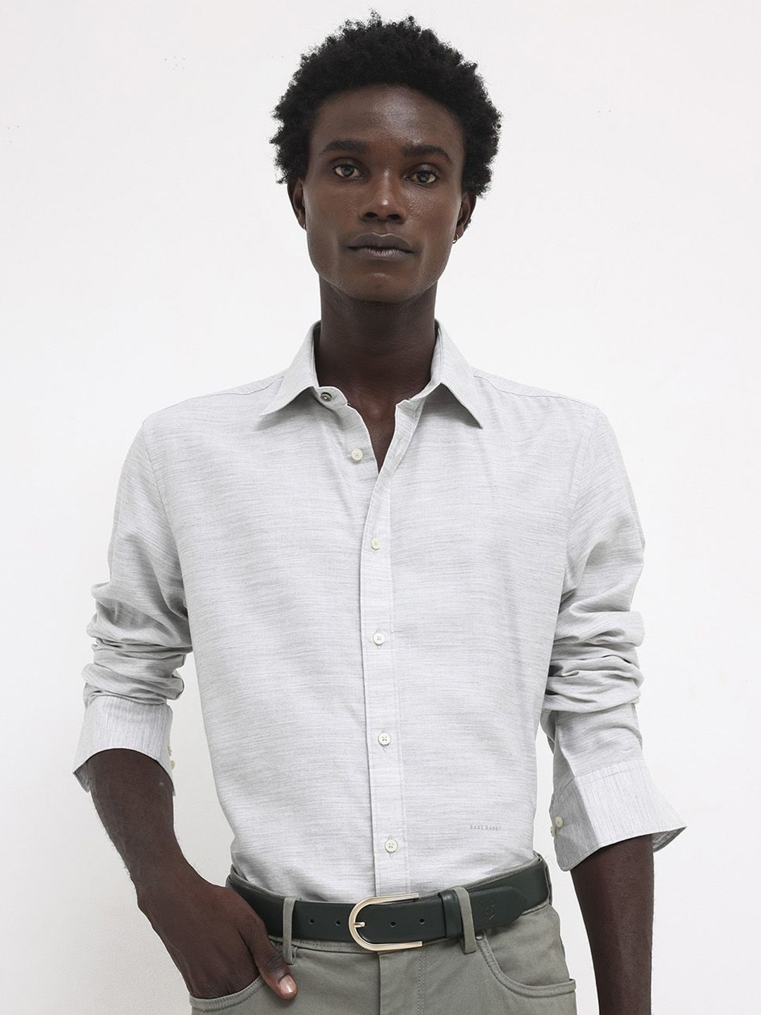 

RARE RABBIT Men Chapelle Regular Fit Spread Collar Slim Fit Shirt, Grey