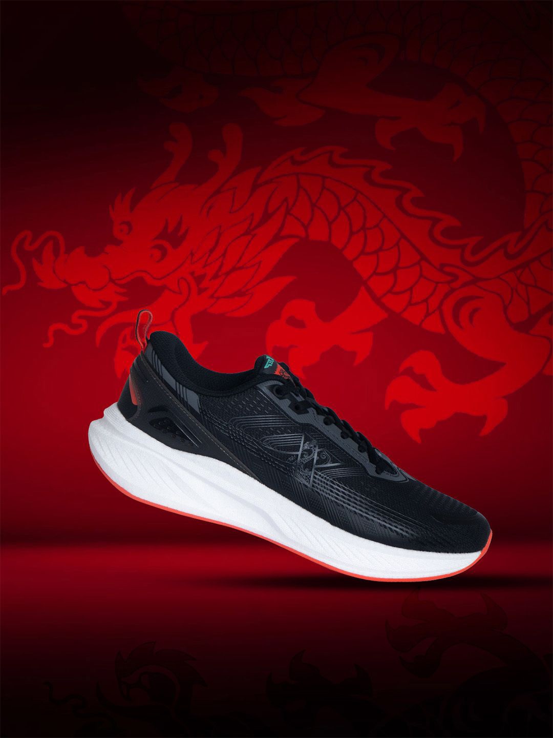 

Xtep Men Textile Cushioning PSI Technology Running Shoes, Black