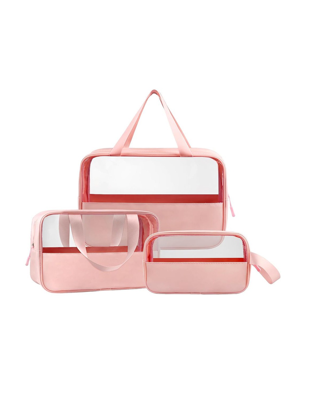 

Queue Set of 3 Waterproof Pouch Travel Accessory, Pink