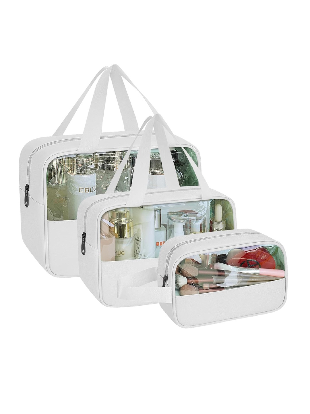 

Queue Set of 3 Waterproof Pouch Travel Accessory, White