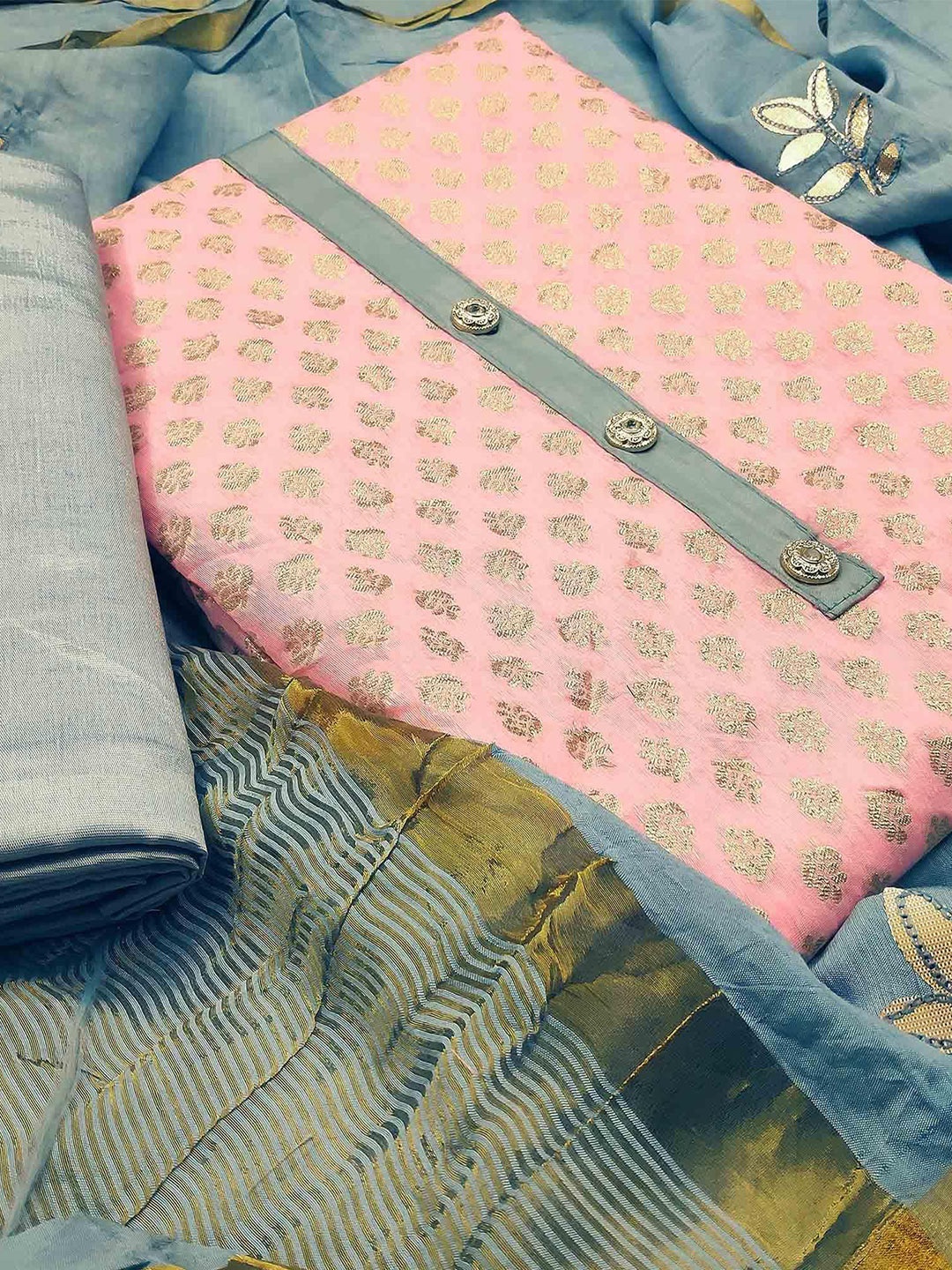 

Peachmode Unstitched Dress Material, Peach