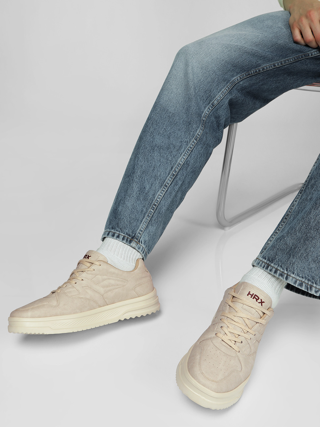 

HRX by Hrithik Roshan Men Perforated Sneakers, Beige