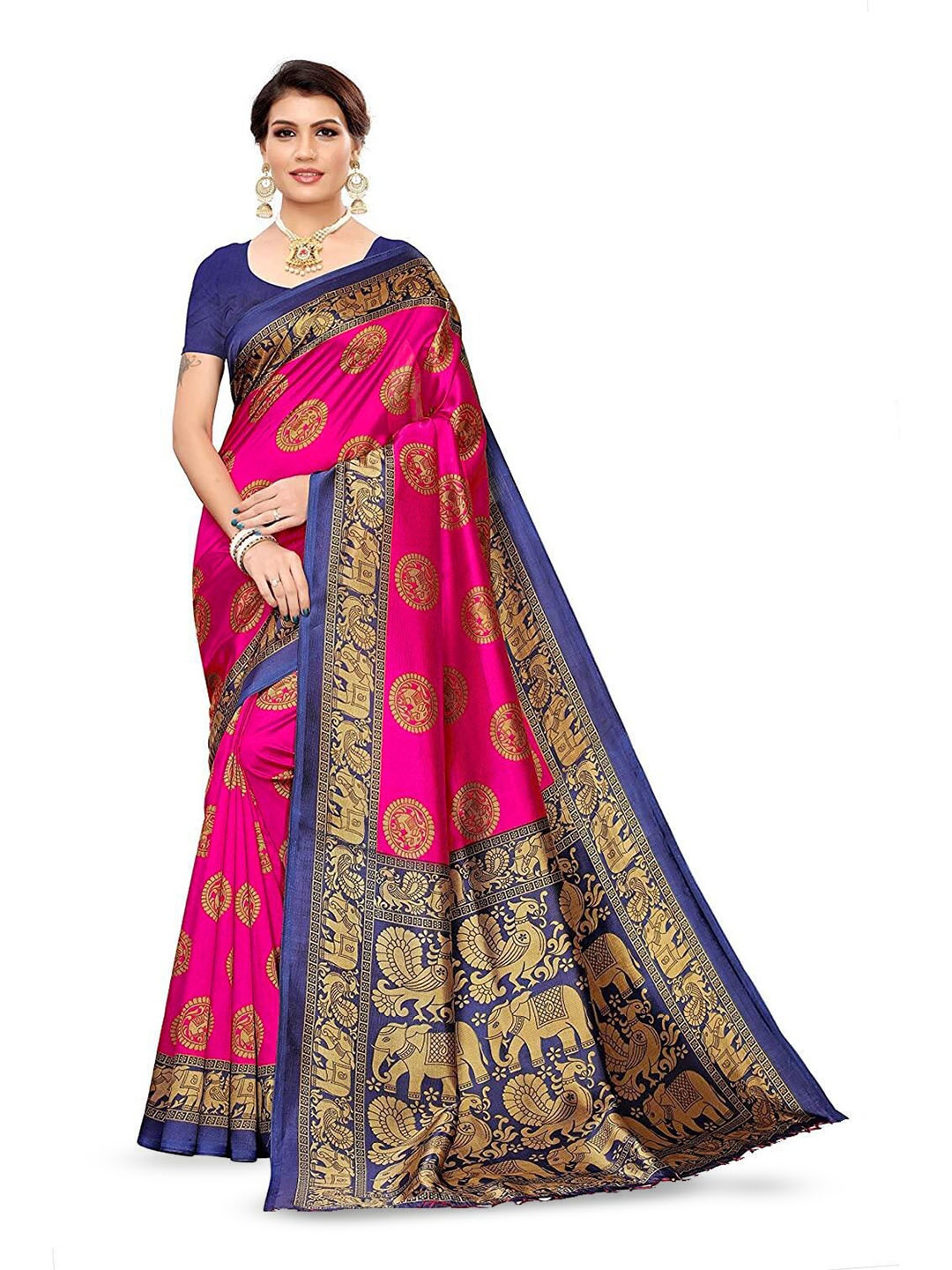 

RUNAYA NX Ethnic Motifs Saree, Pink