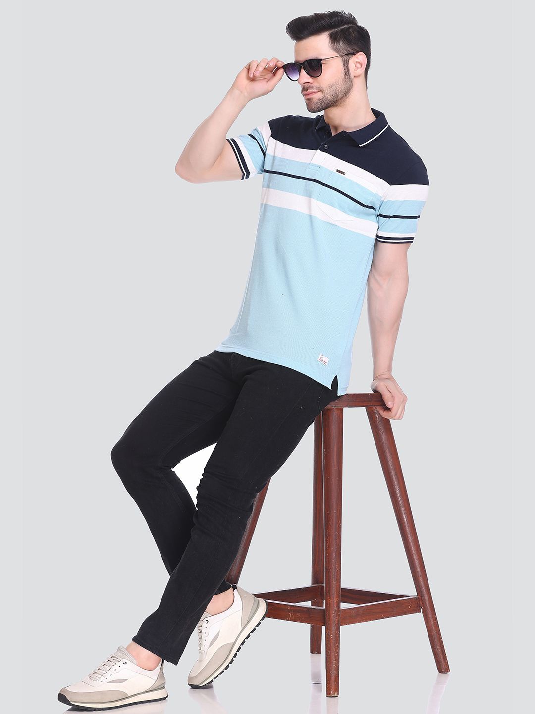 

Tuckinn stripper t-shirt Men Striped Polo Collar T-shirt, Multi