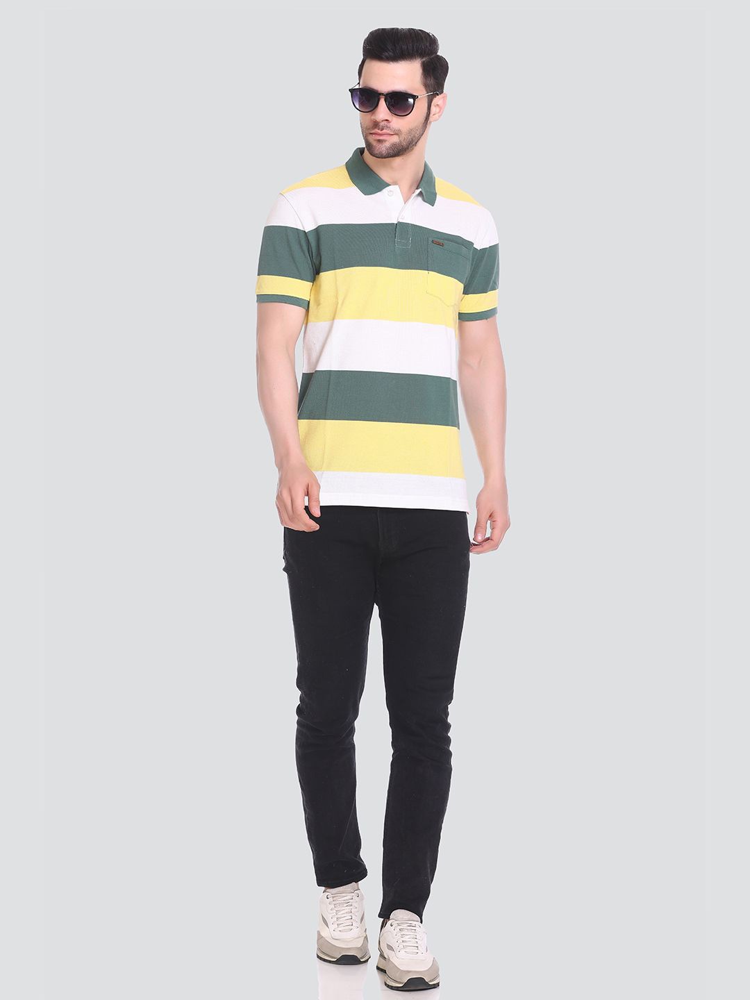 

Tuckinn stripper t-shirt Men Striped Polo Collar T-shirt, Multi