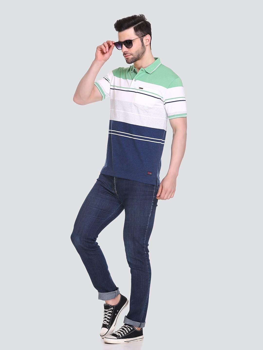 

Tuckinn stripper t-shirt Men Colourblocked Polo Collar Pockets T-shirt, Multi