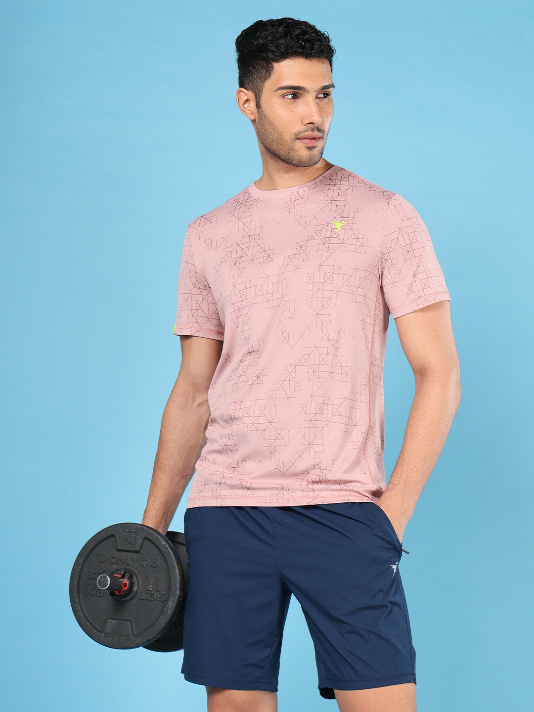 

Technosport Men Jacquard Double Cool Slim Fit Sports Tshirt, Brown