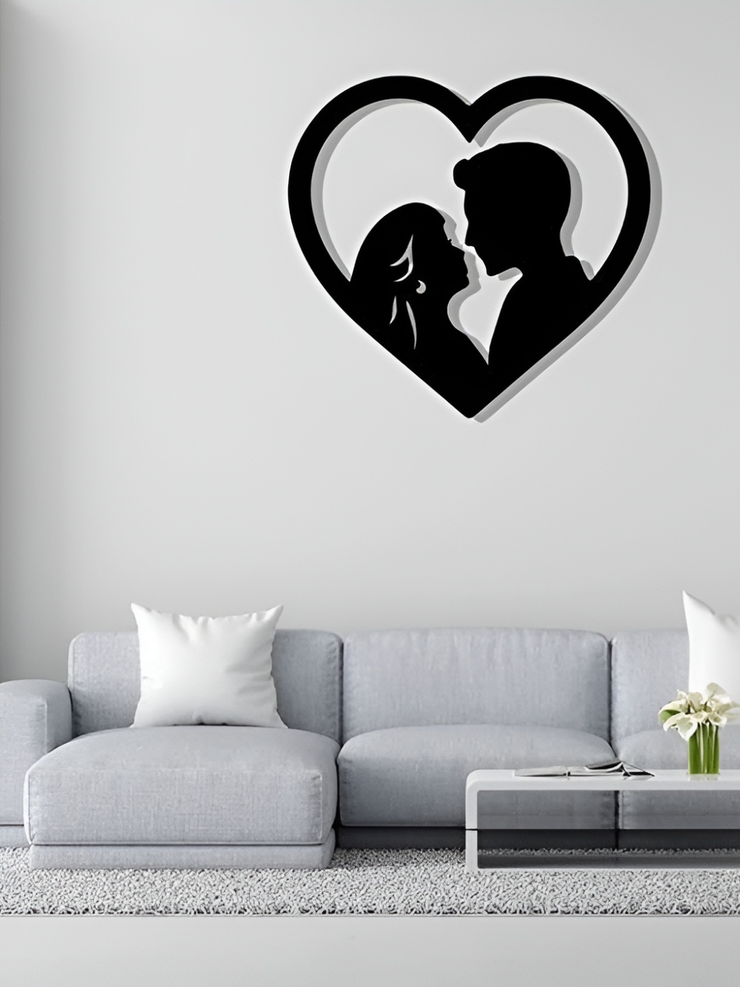 

Artrooms Love Metal Wall Art, Black