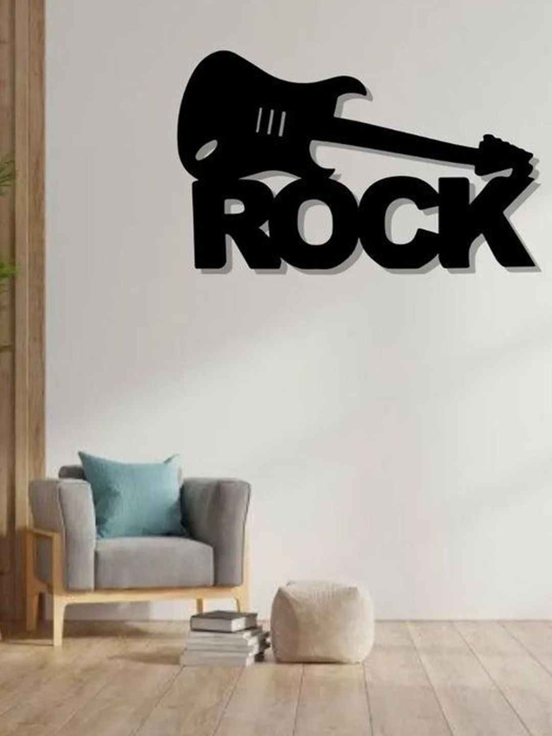 

Artrooms Rock Metal Wall Art, Black