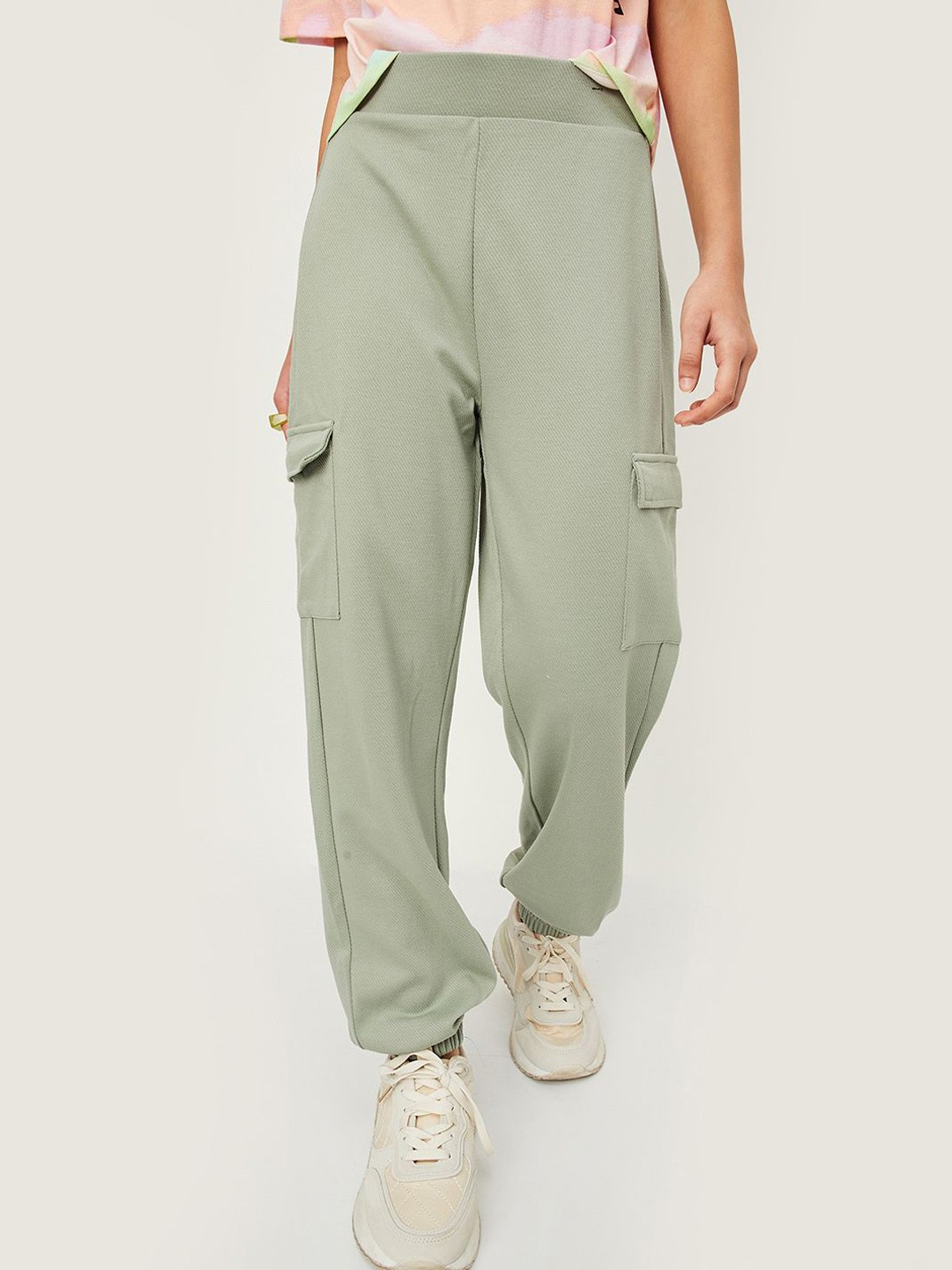 

max Girls Cargos Trousers, Olive