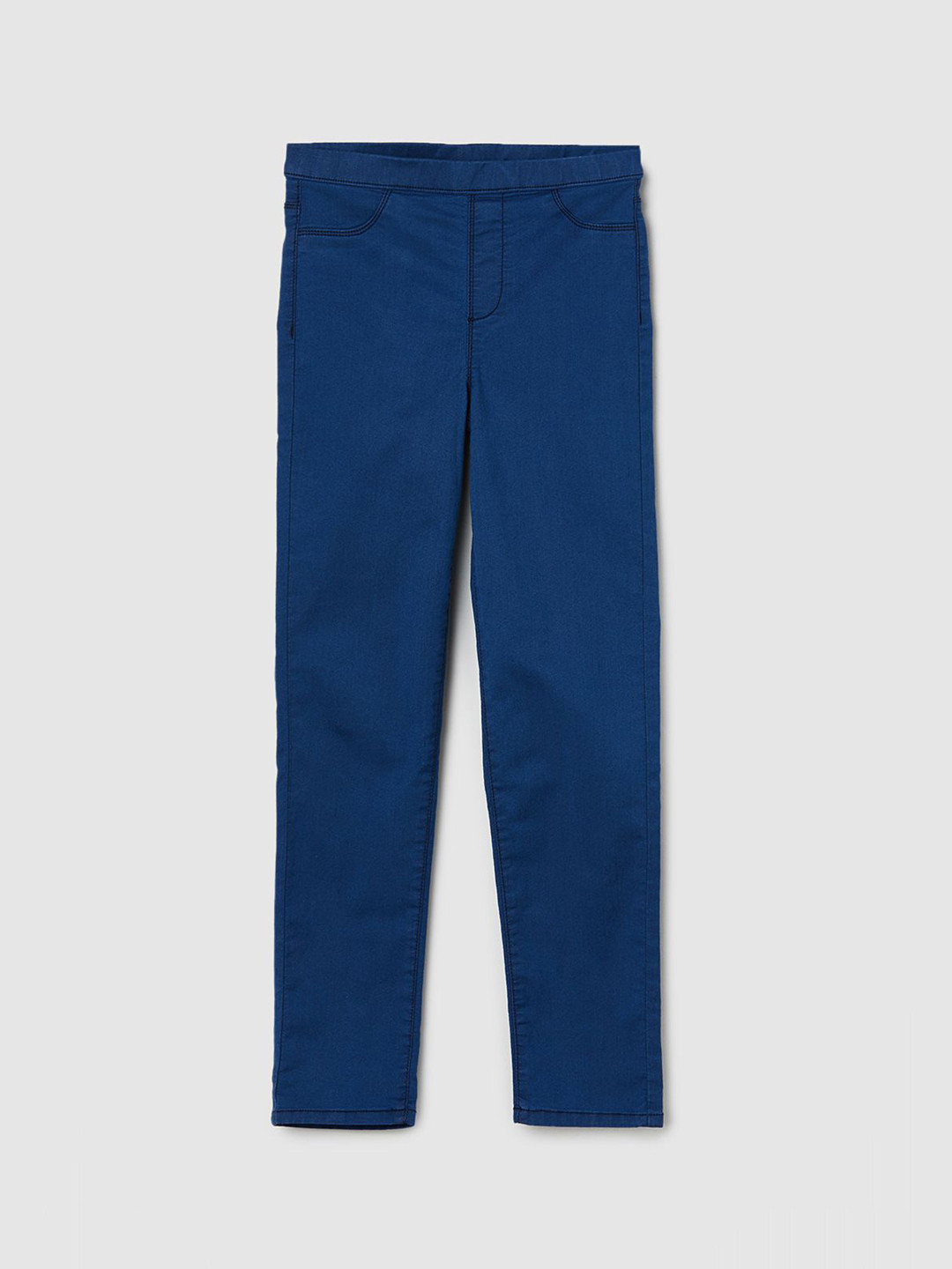 

max Girls Mid-Rise Plain Regular Trousers, Blue