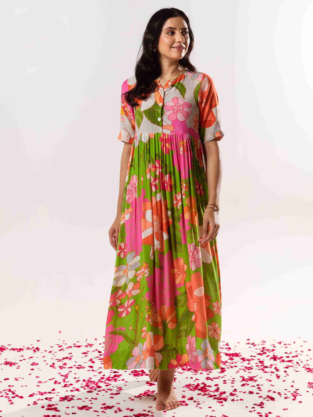

AROOP INDIA Women Floral Print Maxi Dress, Multi
