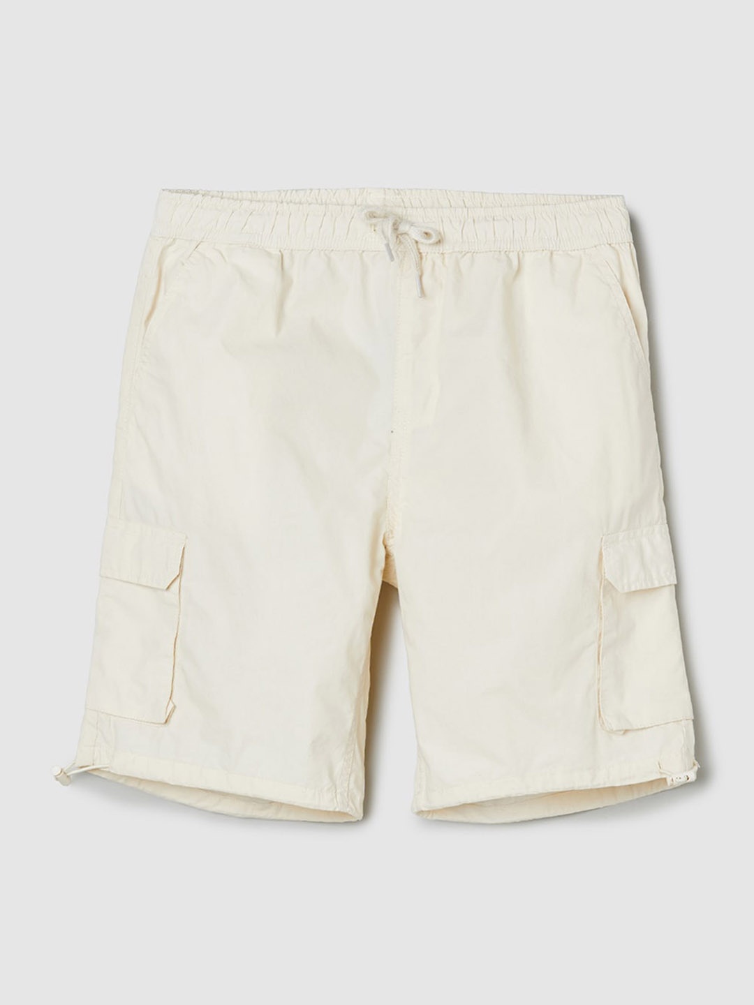 

max Boys Pure Cotton Cargo Shorts, Beige