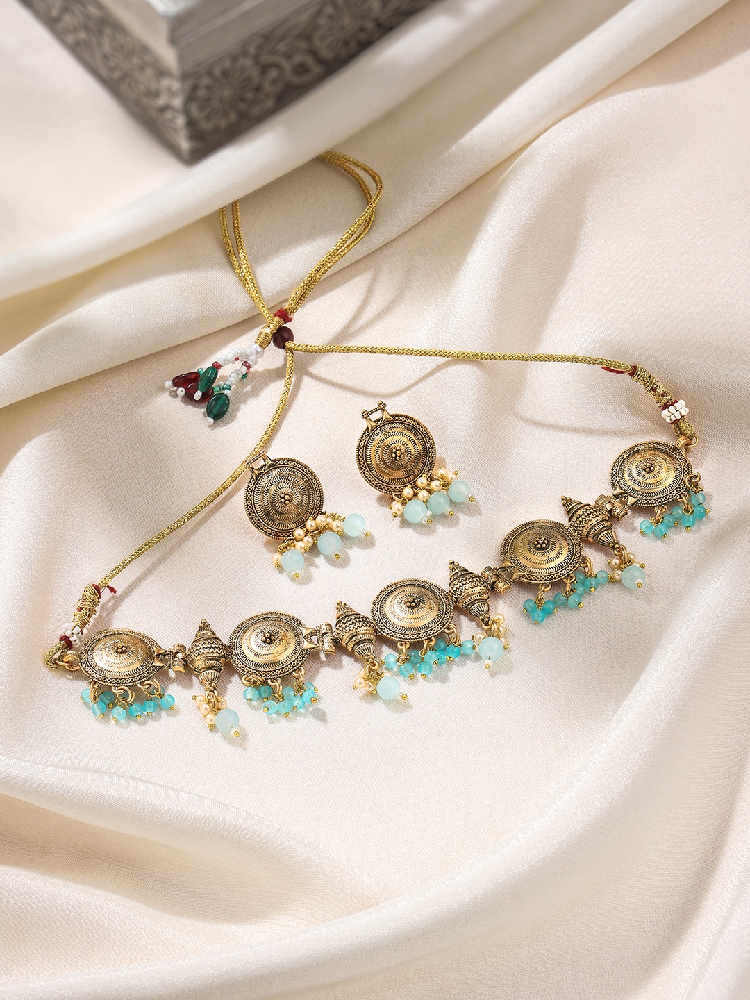 

Yellow Chimes Gold-Plated Beaded Jewellery Set