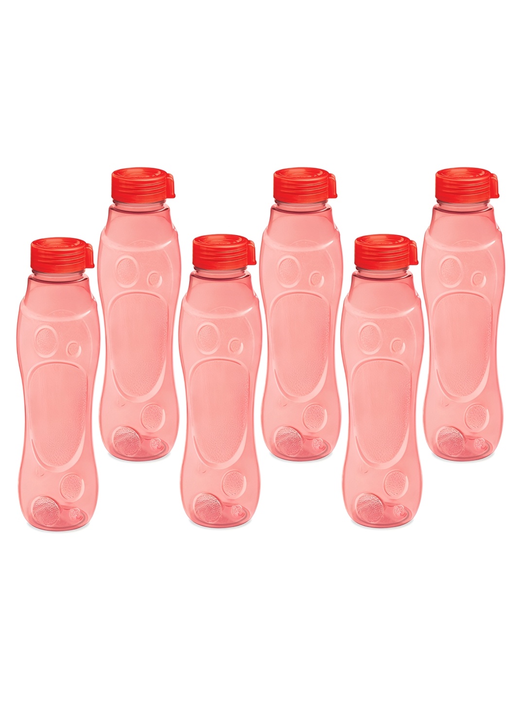 

Milton Grammy Set of 6 Red Pet BPA Free Recyclable Plastic Fridge Bottles - 1L each