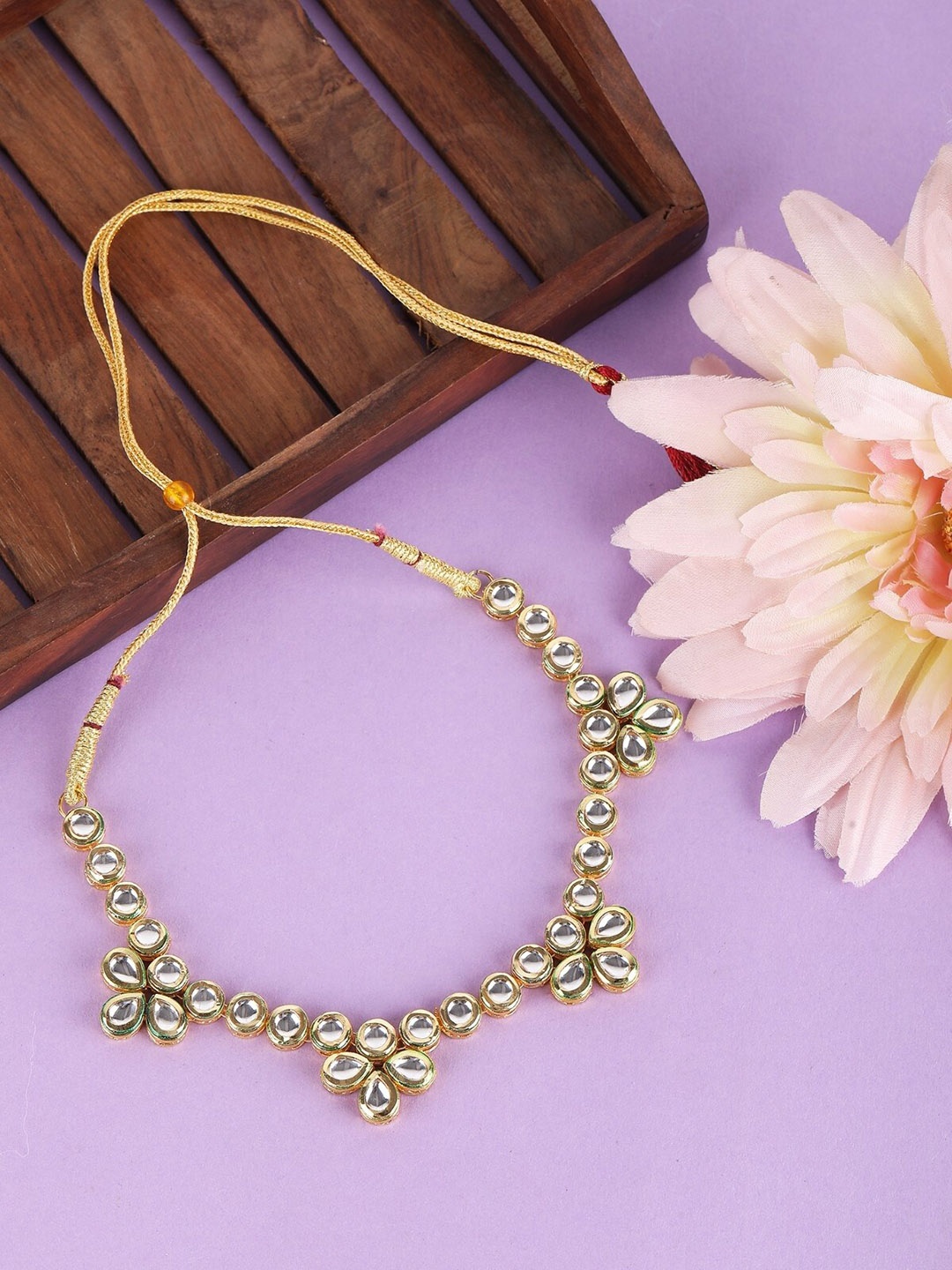 

Sangria Gold-Plated Stones Studded Necklace