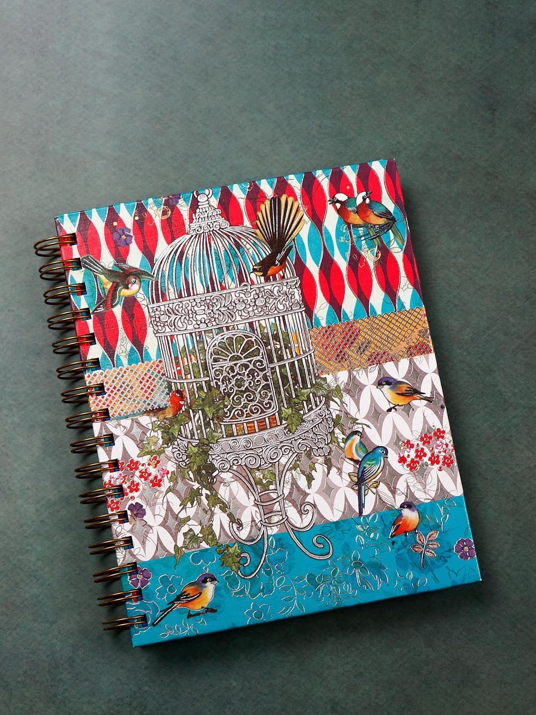 

Archies Birds and Cage Printed Notebook, Orange