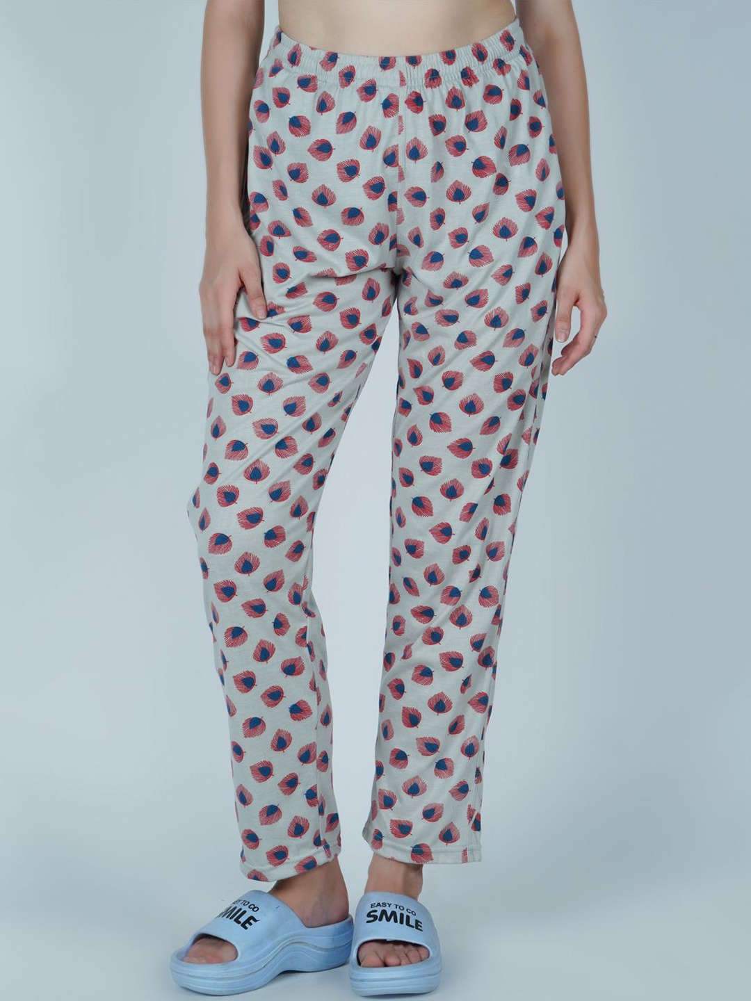 

SHYAM SONS FLAIR Women Printed Relaxed Fit Lounge Pant, Cream
