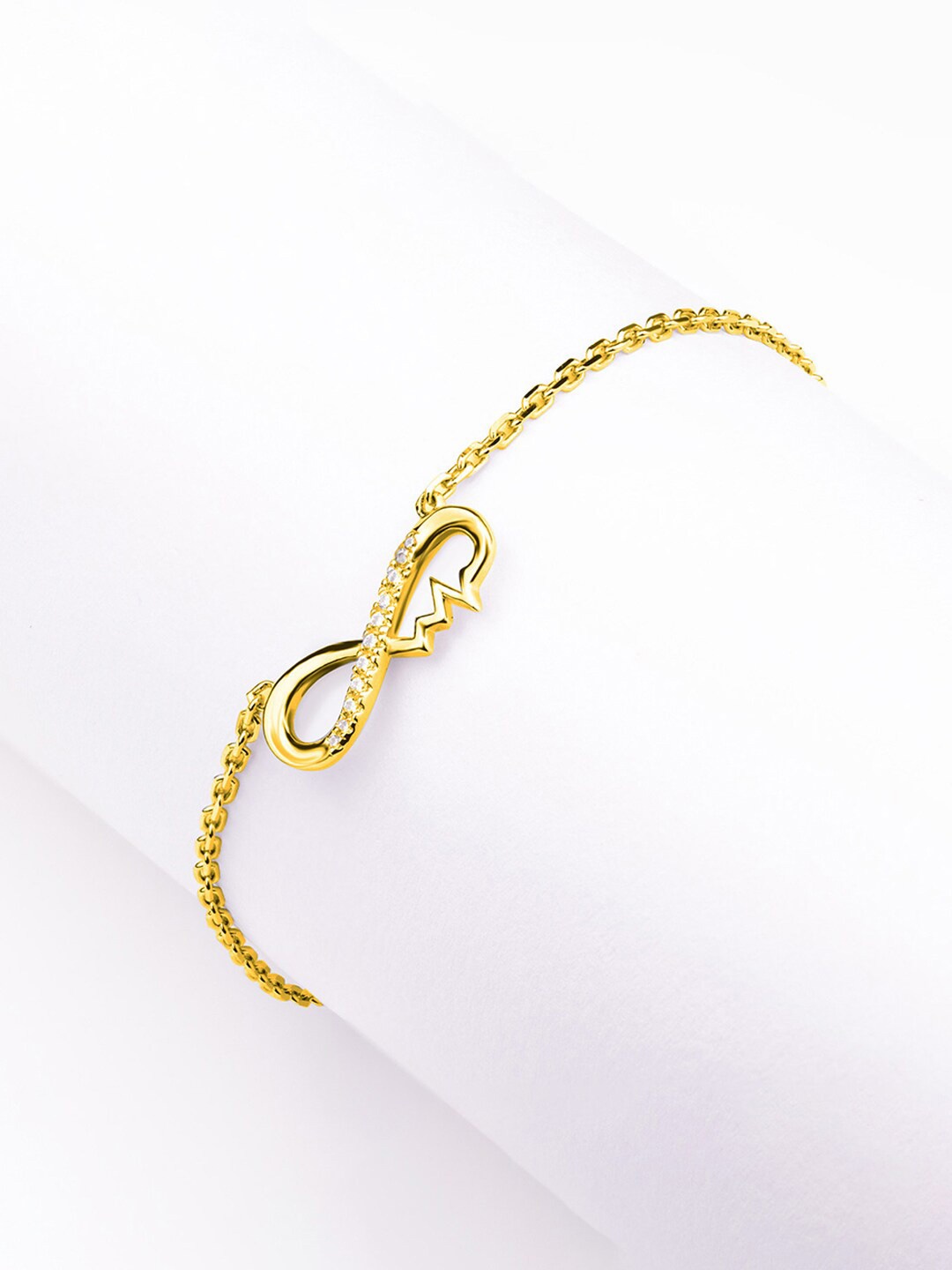 

Nistra Sterling Silver Cubic Zirconia Gold Plated Wraparound Bracelet