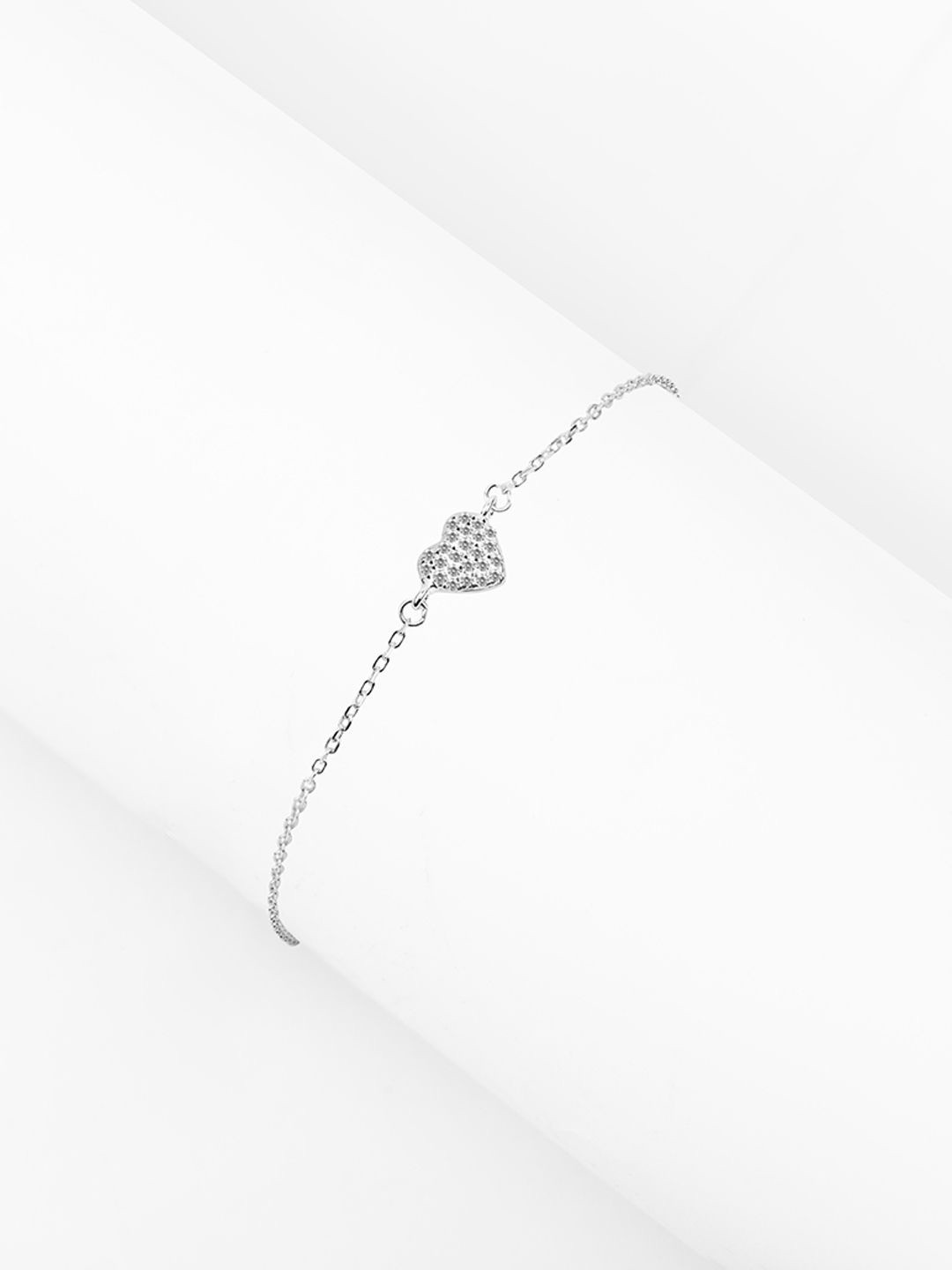 

Nistra Sterling Silver Cubic Zirconia Rhodium-Plated Wraparound Bracelet