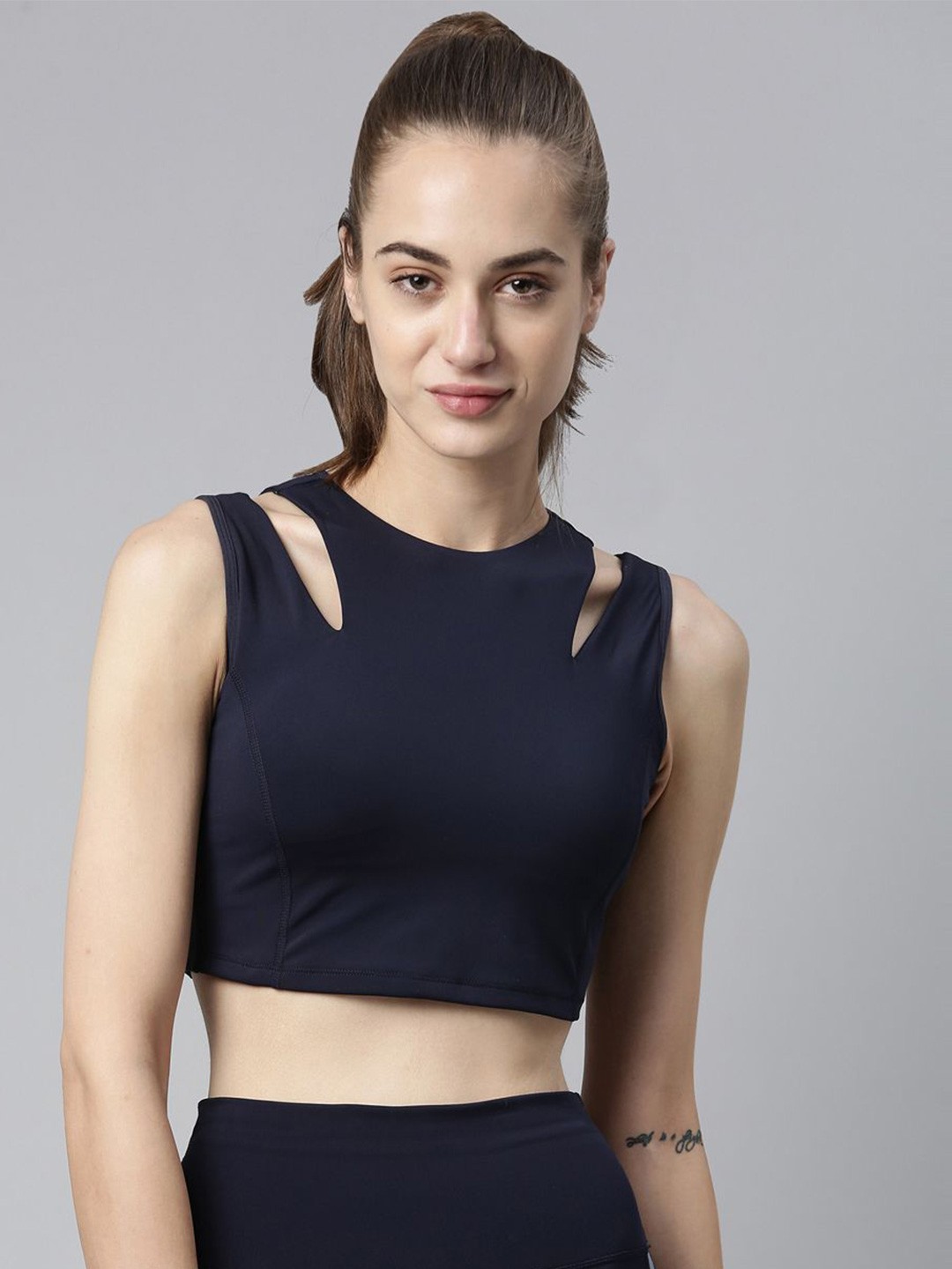 

Enamor Full Coverage Anti Odour Workout Bra with Anti Microbial, Navy blue