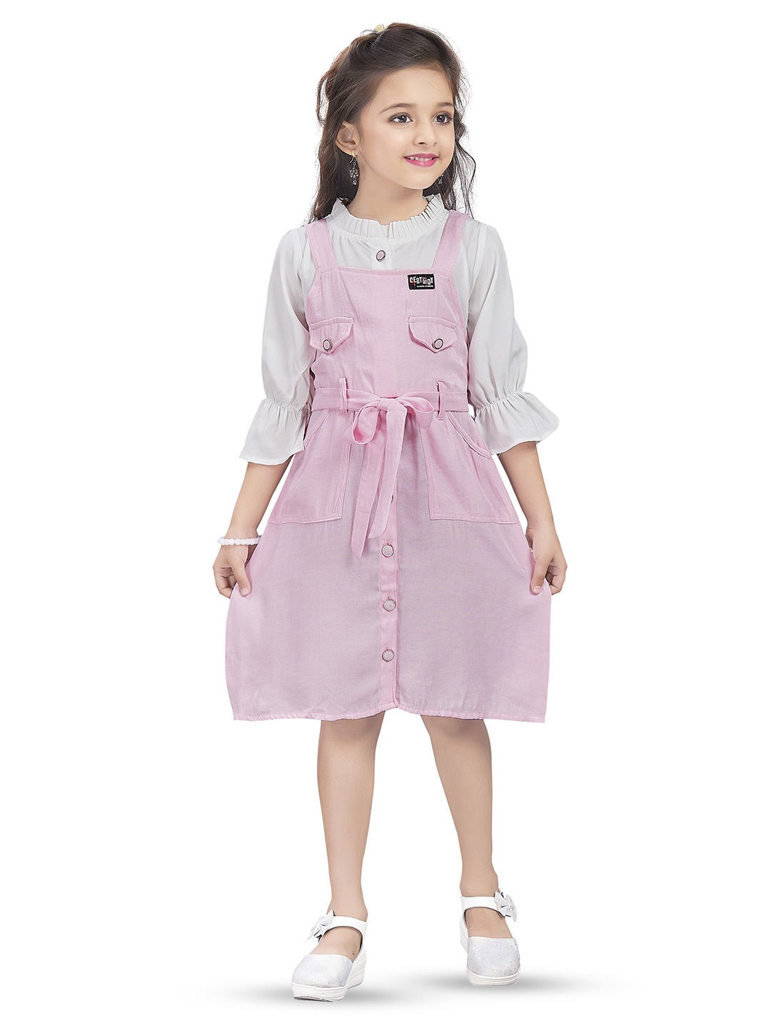 

Wish Karo Girls Round Neck Top With Trousers, Pink