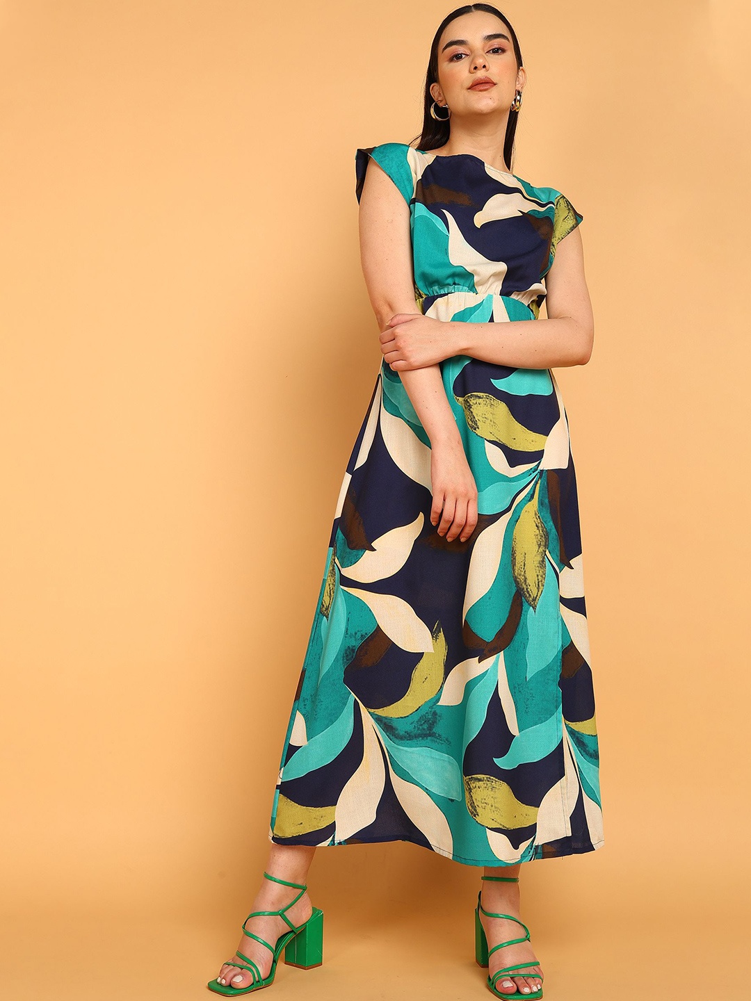 

Murcia Abstract Printed Linen Crepe Sheath Dress, Green