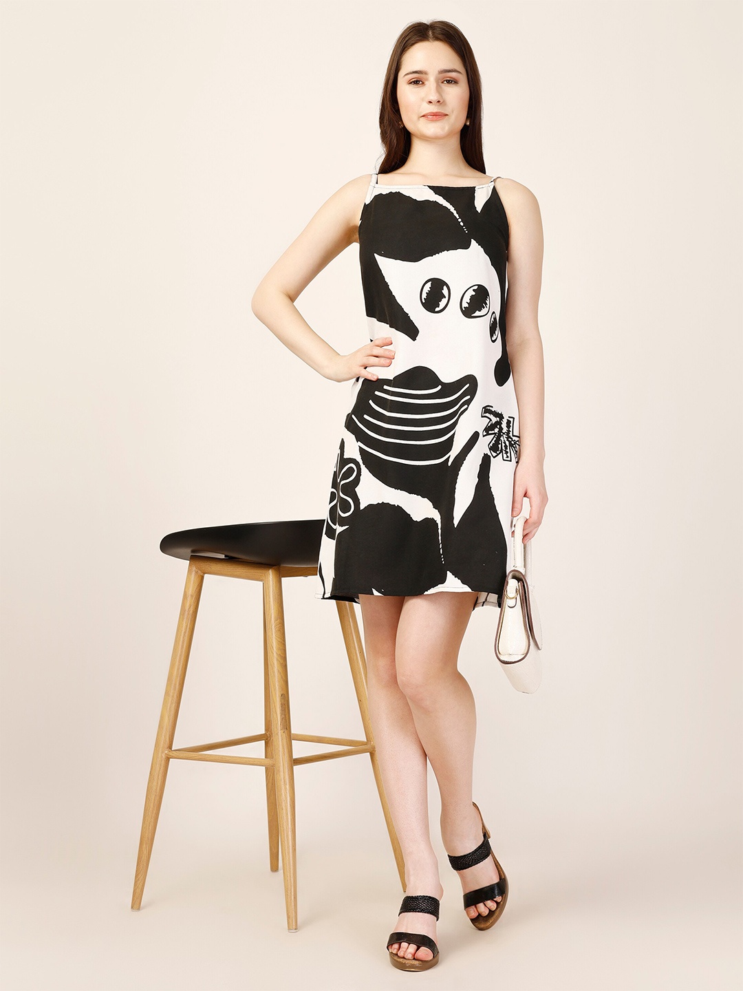 

Murcia Abstract Printed Crepe Sheath Dress, Black