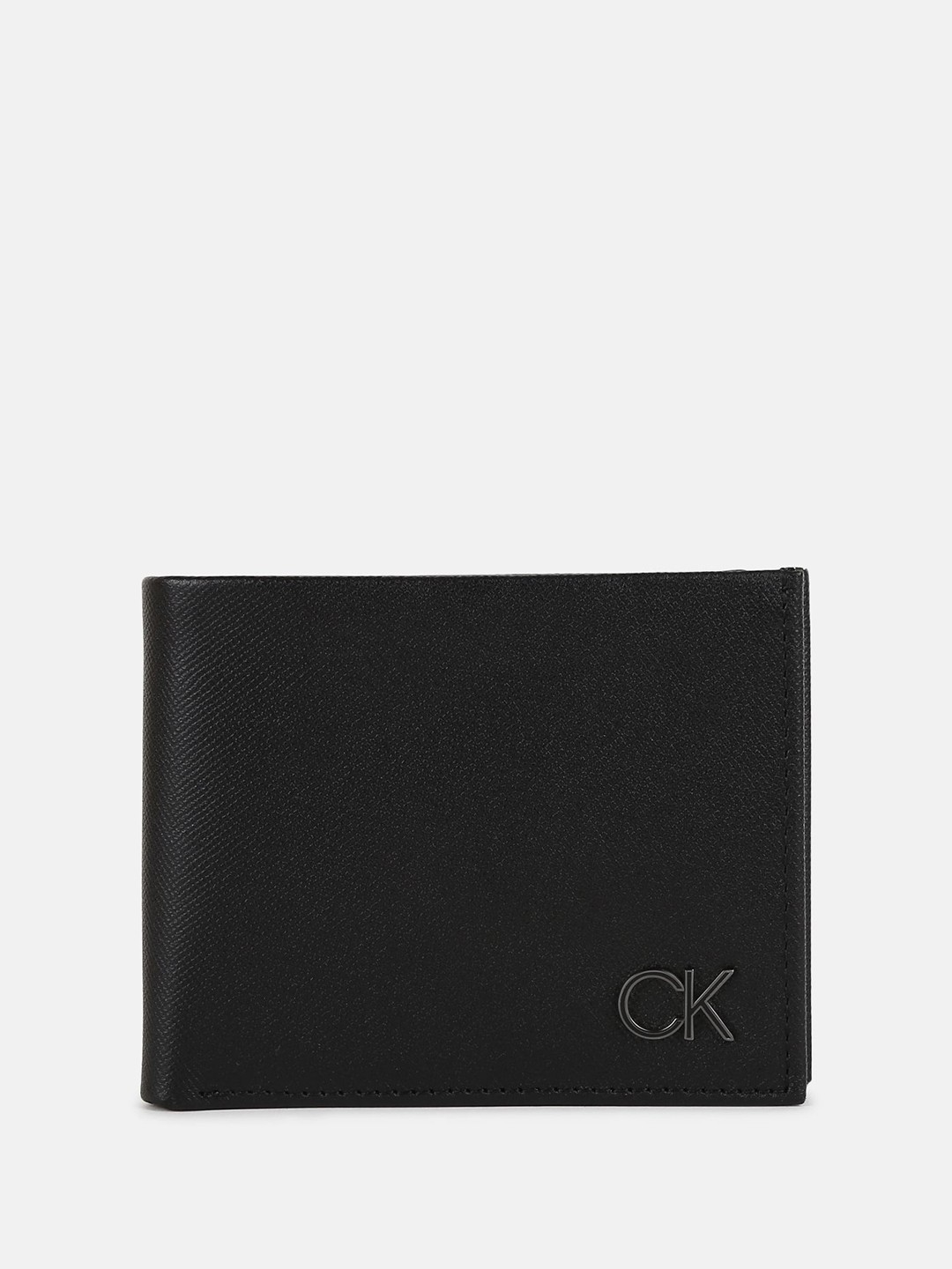 

Calvin Klein Men Textured PU Two Fold Wallet, Black