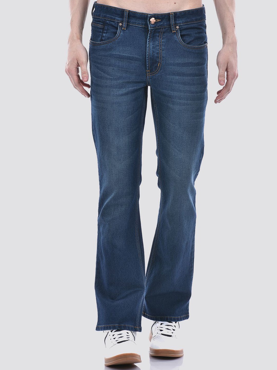 

Numero Uno Men Solid Boot Cut Sustainable Stretchable Jeans, Blue