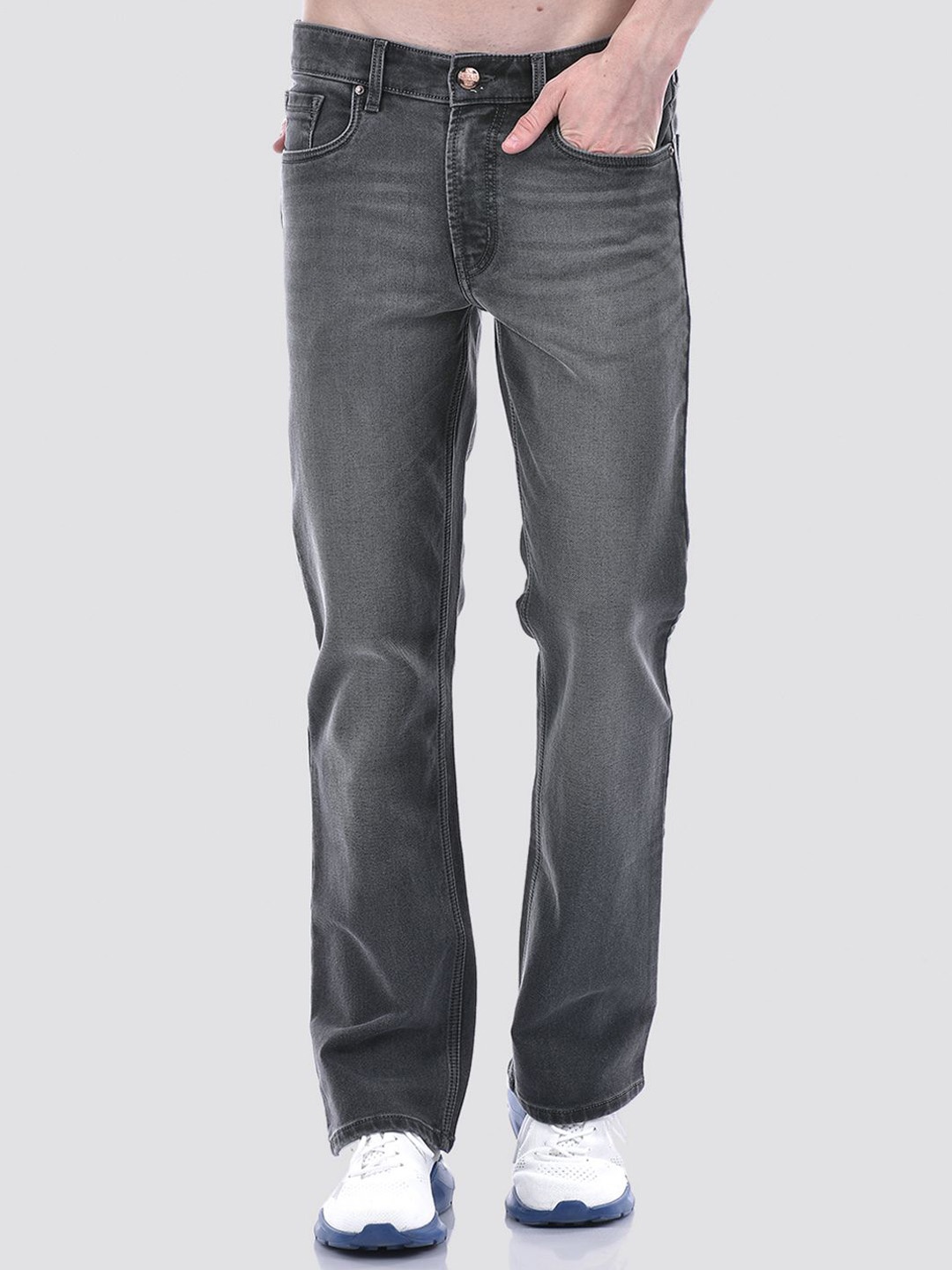 

Numero Uno Men Solid Boot Cut Sustainable Stretchable Jeans, Grey