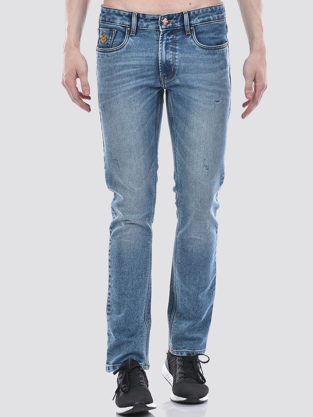 

Numero Uno Men Solid Tapered Slim Fit Sustainable Stretchable Jeans, Blue