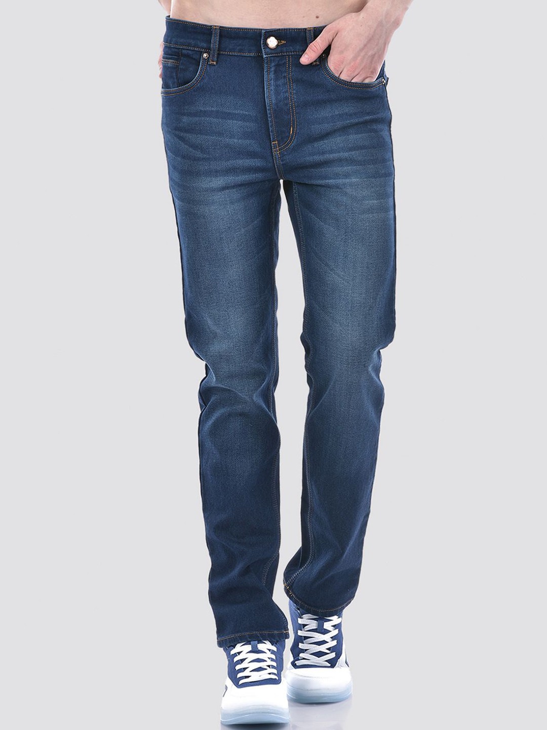 

Numero Uno Men Solid Slim Fit Sustainable Stretchable Jeans, Blue