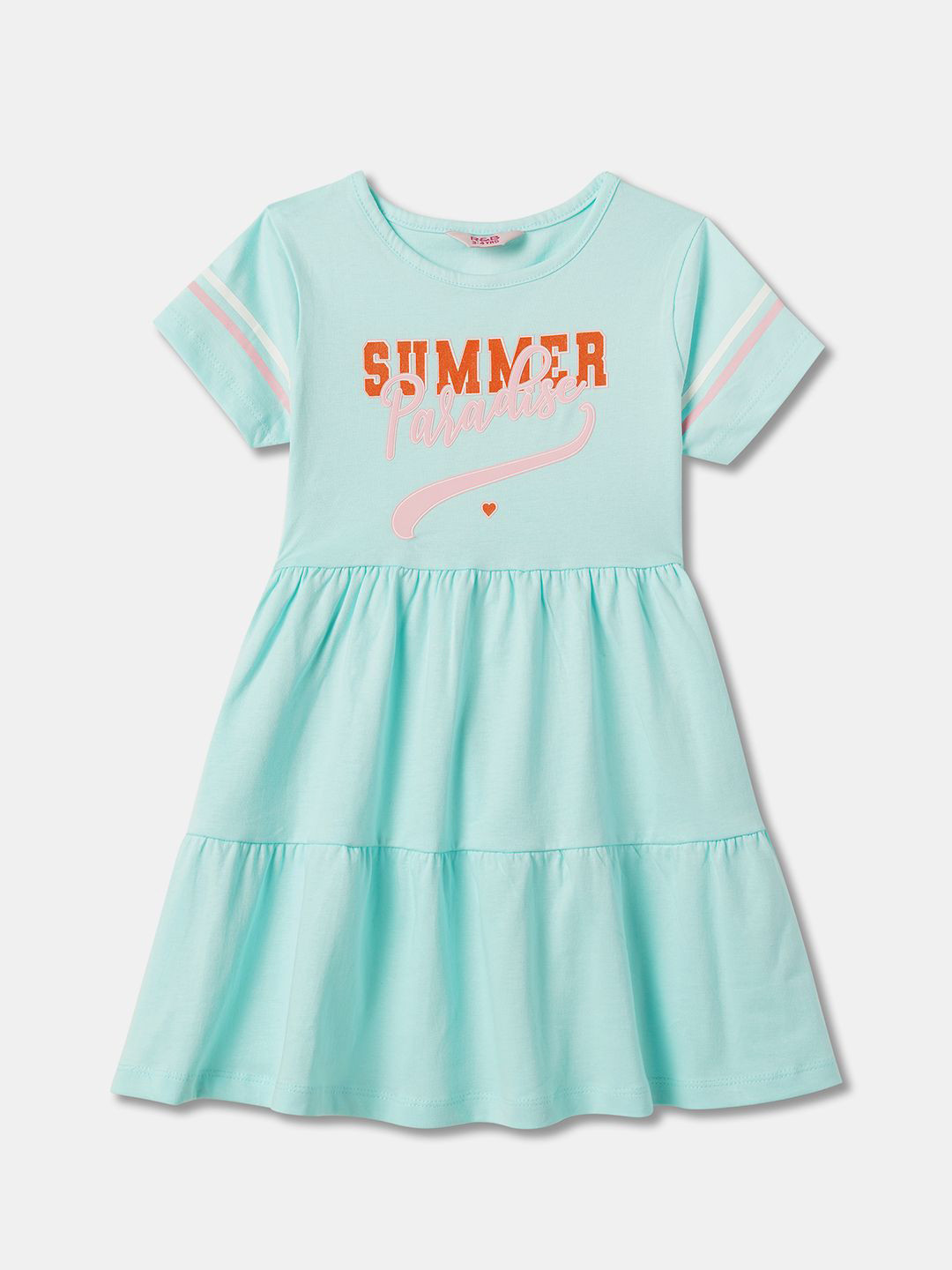 

R&B Girls Cotton Fit & Flare Dress, Blue