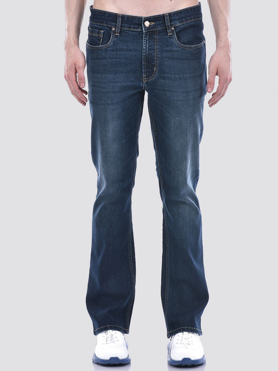 

Numero Uno Men Solid Boot Cut Sustainable Stretchable Jeans, Blue