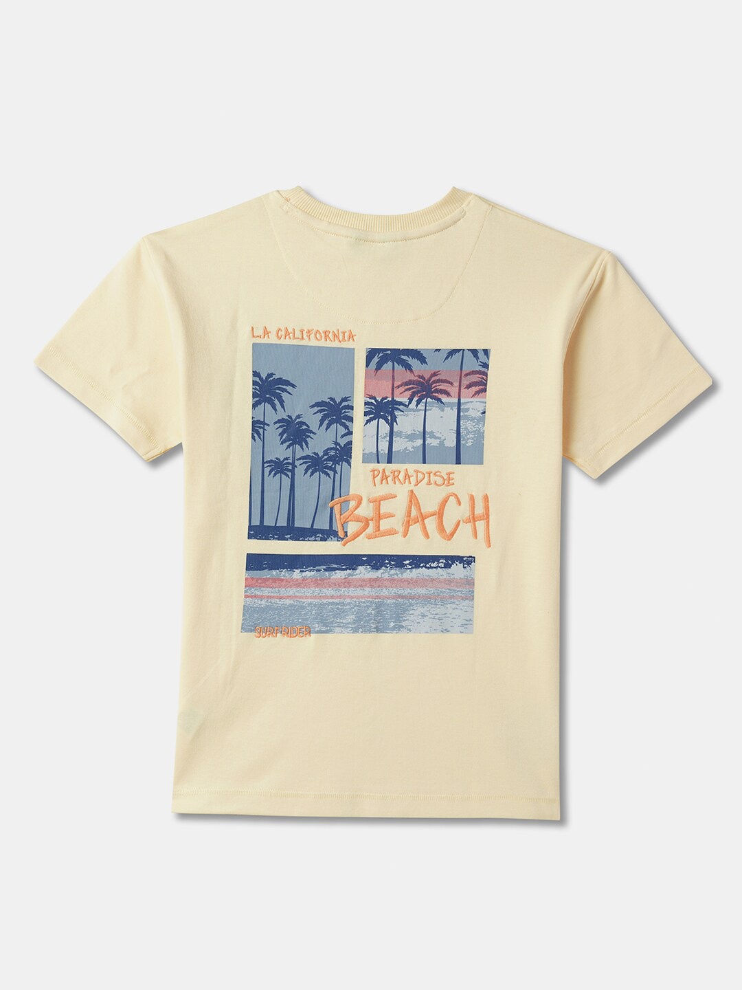 

R&B Boys Graphic Printed Tropical T-shirt, Yellow