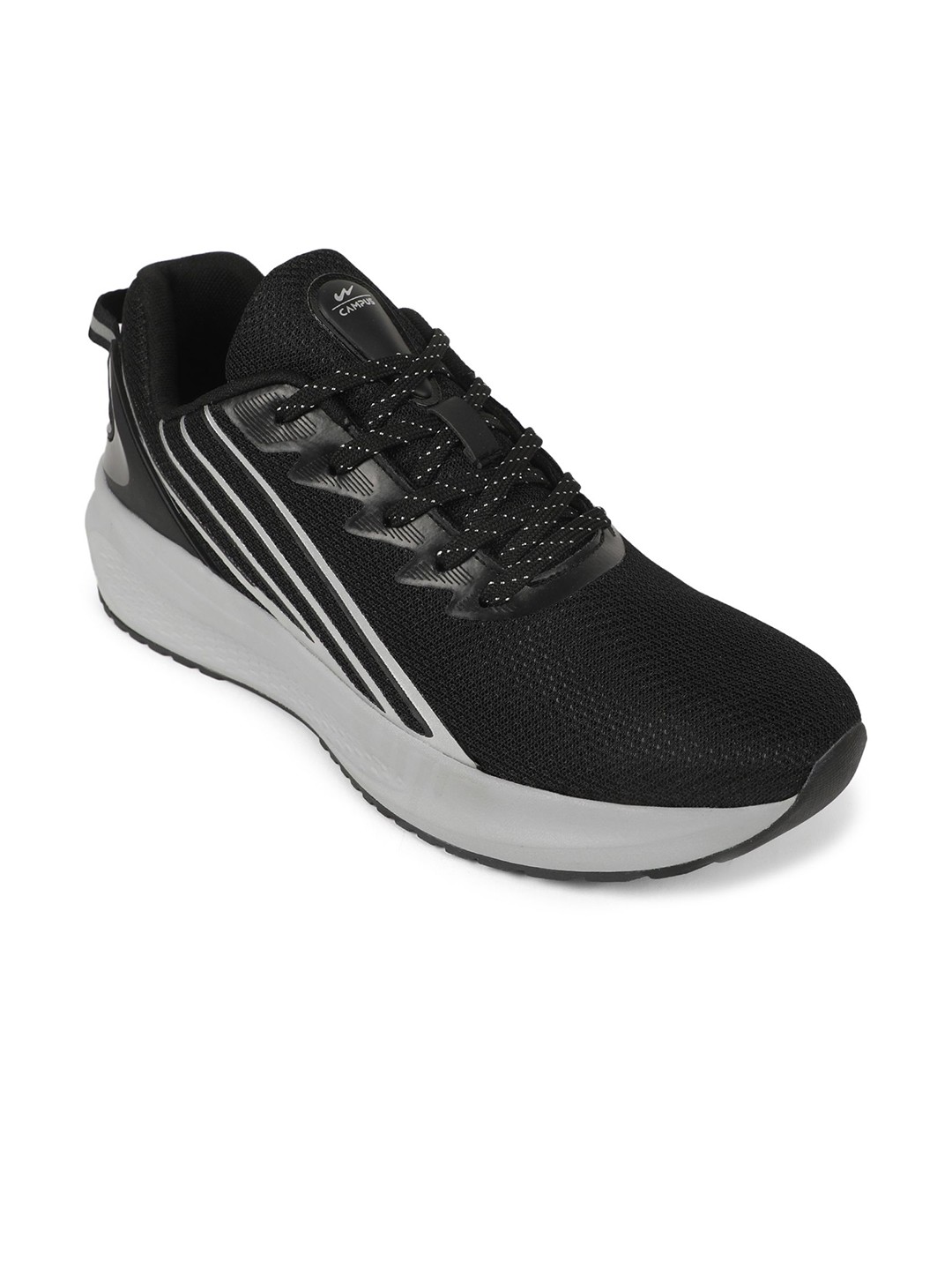 

Campus Men Mesh Lace-Ups Running Shoes, Black