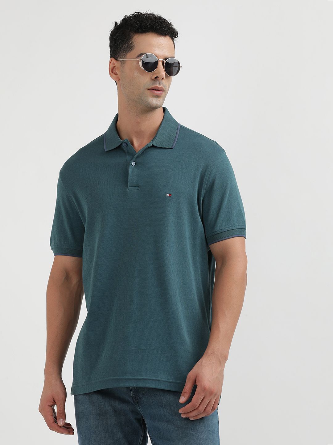 

Tommy Hilfiger Men Polo Collar Solid T-shirt, Green