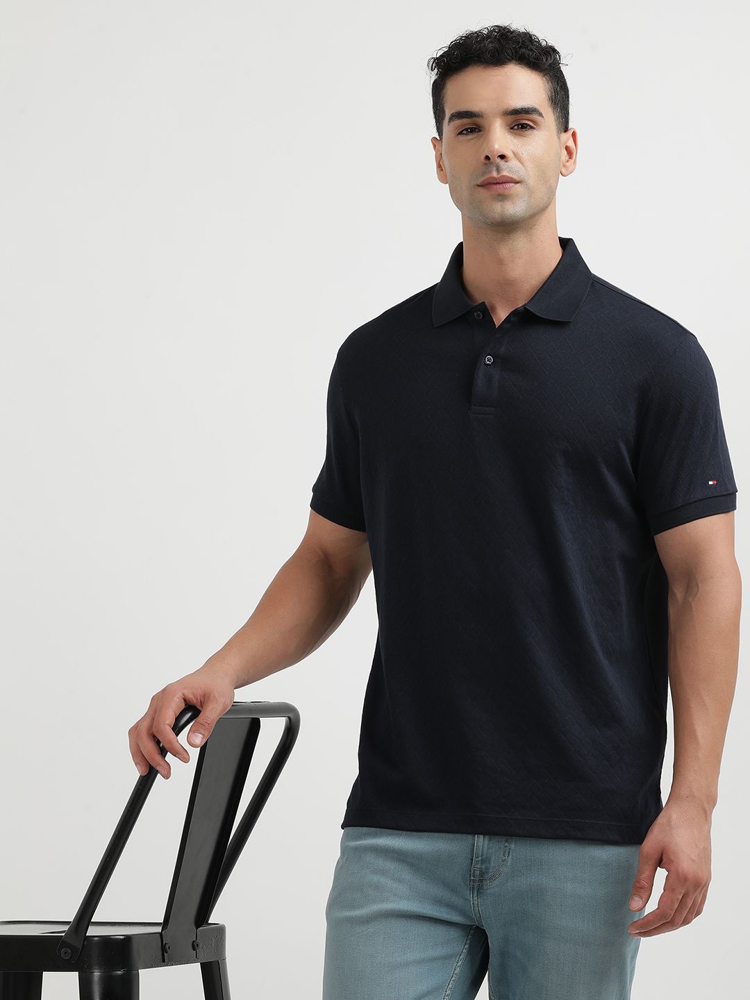 

Tommy Hilfiger Men Polo Collar Solid T-shirt, Blue